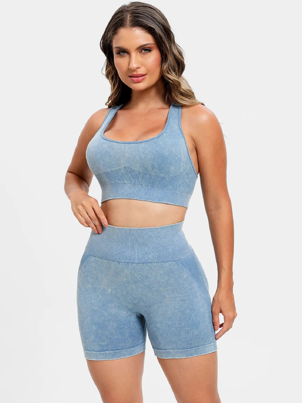 Scoop Neck Wide Strap Top and Shorts Active Set | Body Central