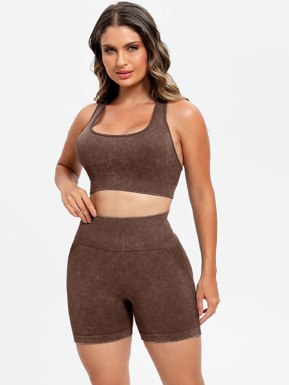 Scoop Neck Wide Strap Top and Shorts Active Set | Body Central