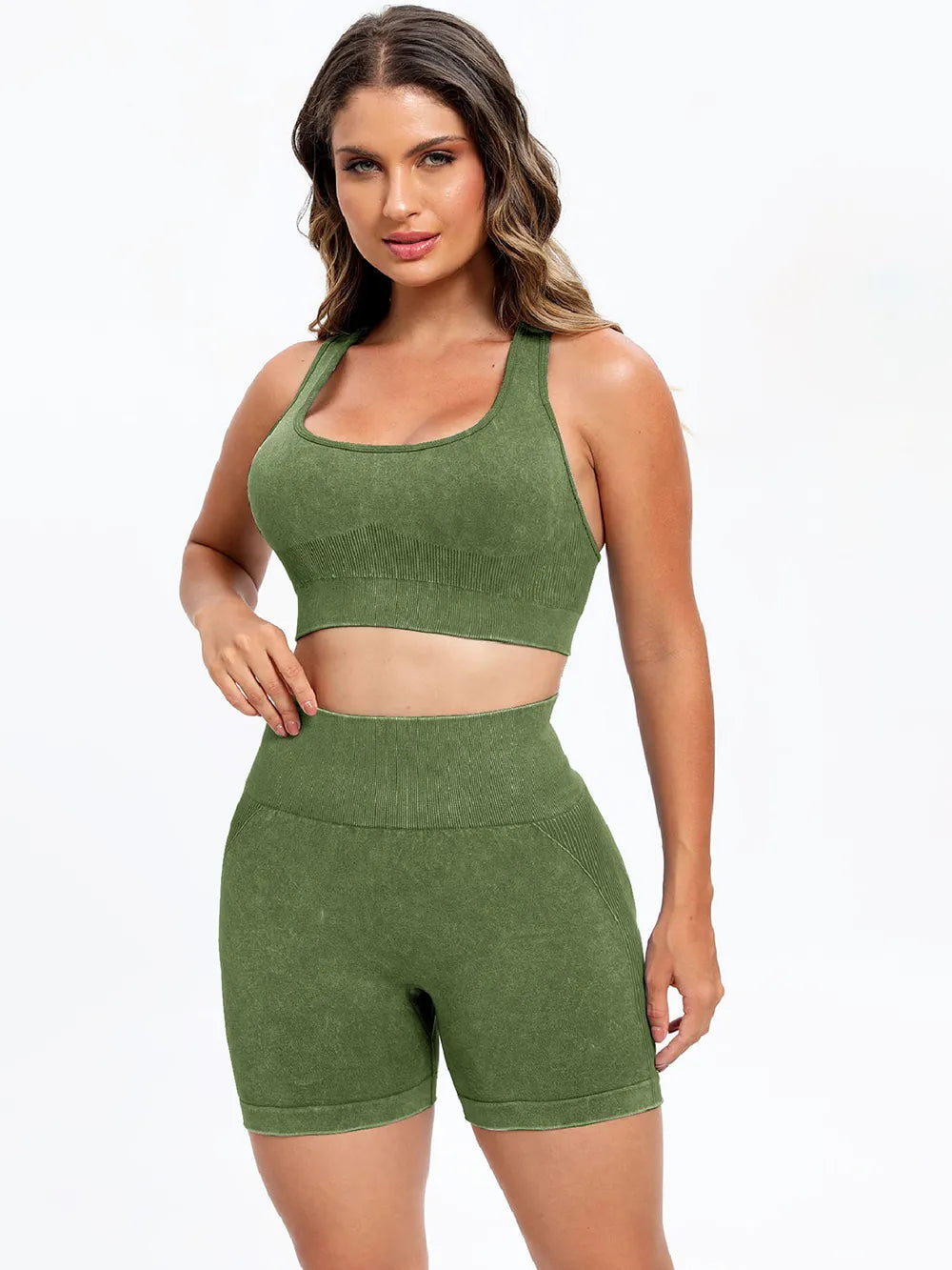 Scoop Neck Wide Strap Top and Shorts Active Set | Body Central