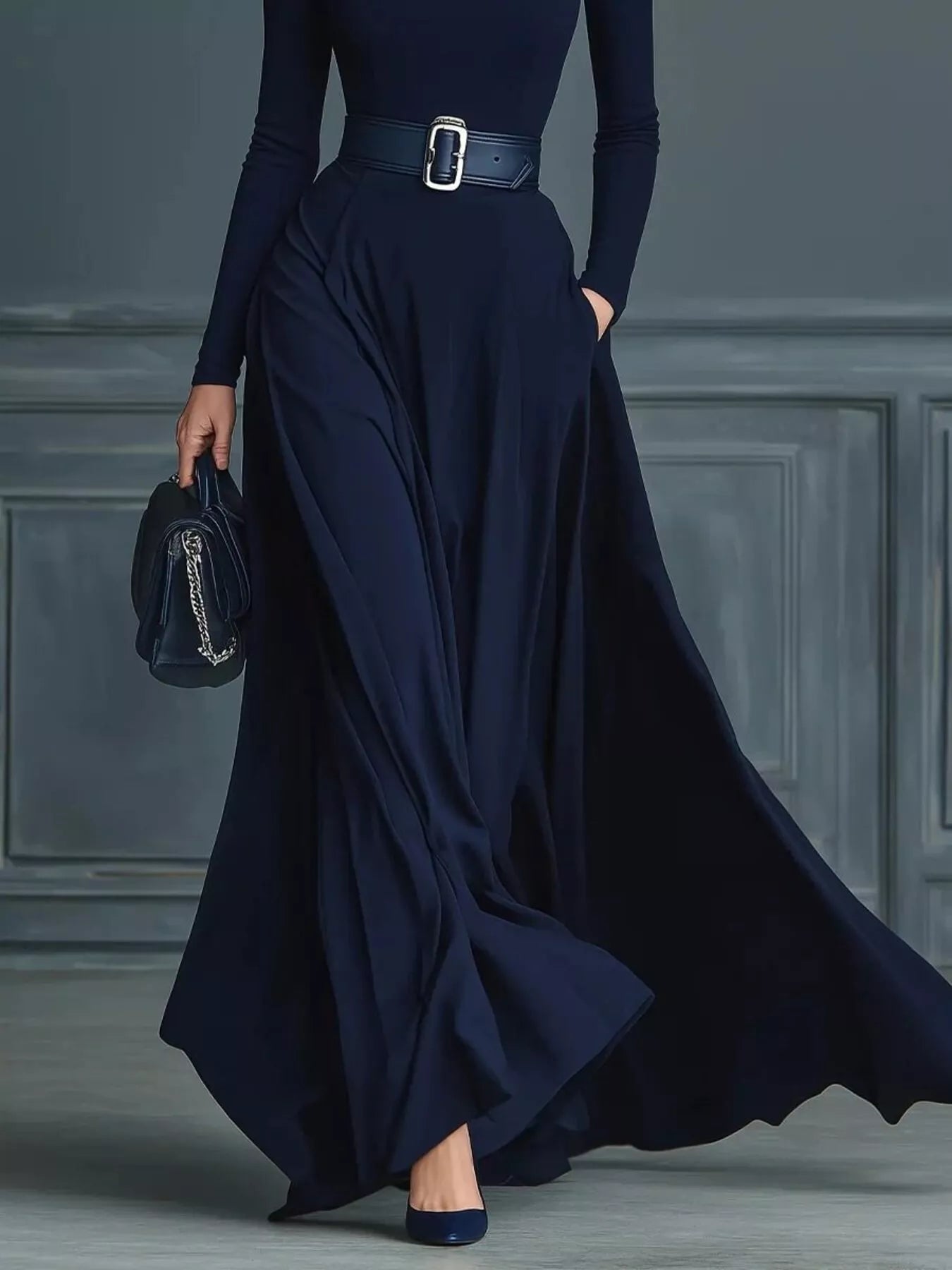 Turtleneck Long Sleeve Maxi Dress | Body Central
