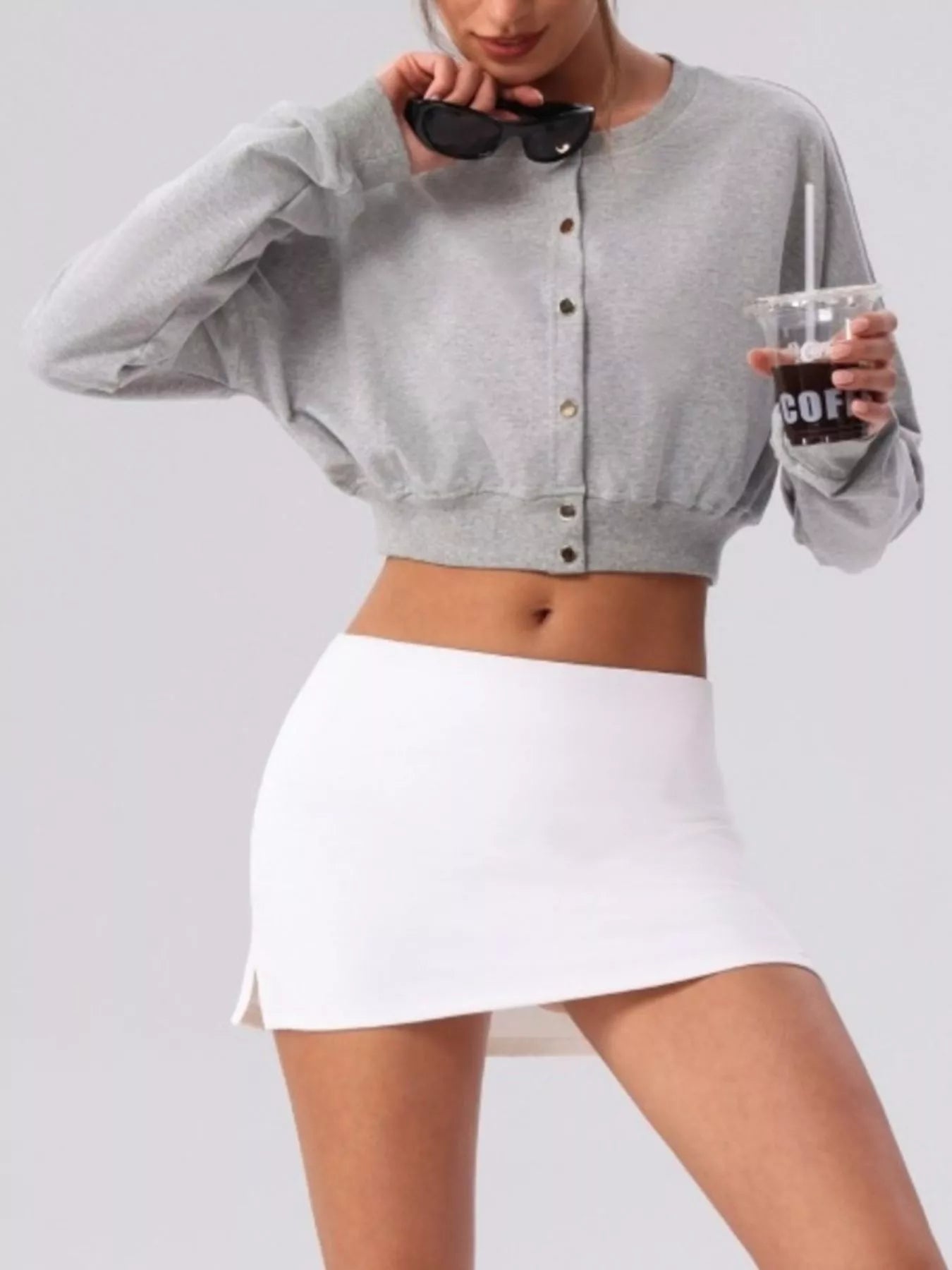 Women's Cropped Button-Down Active Cardigan