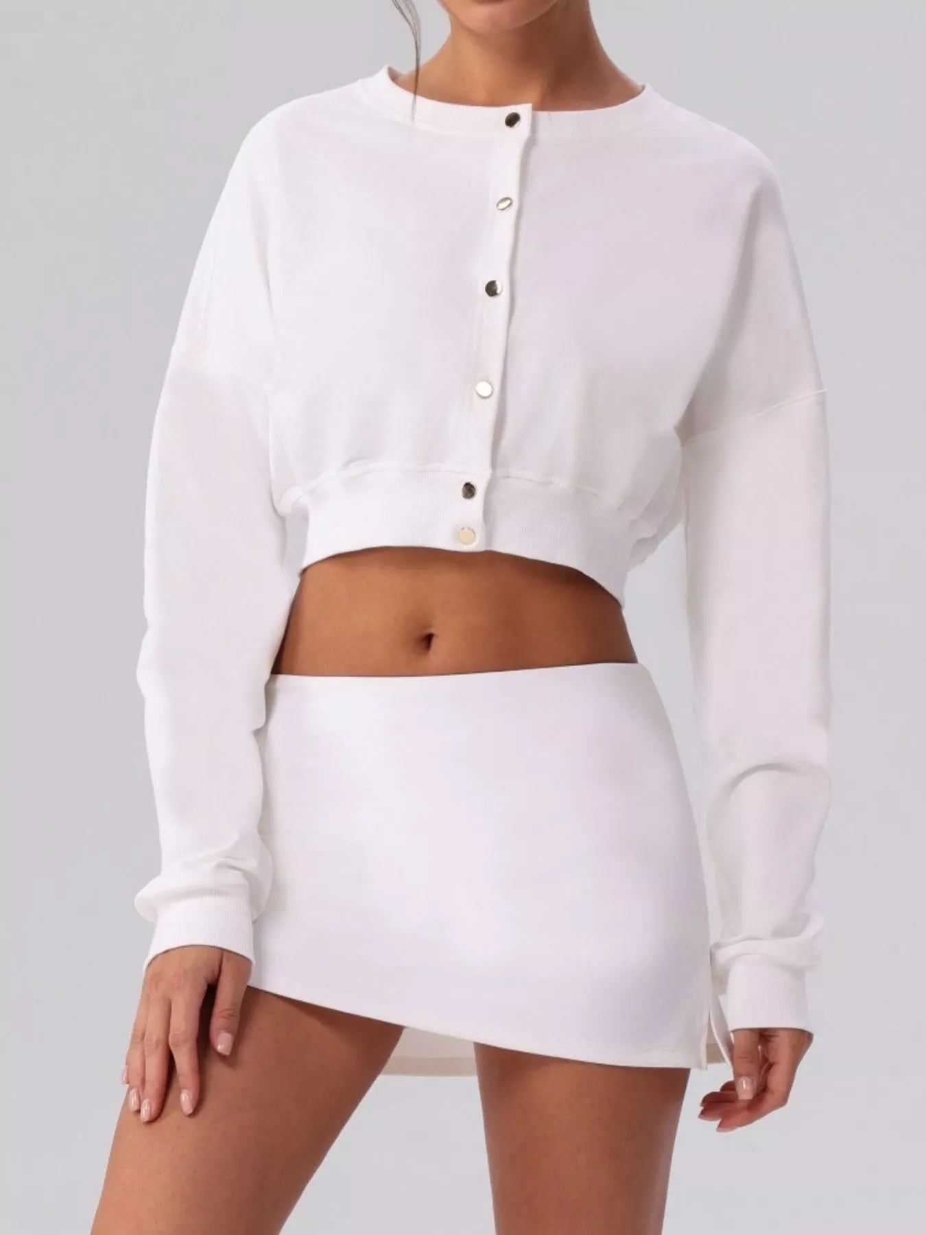 Women's Cropped Button-Down Active Cardigan