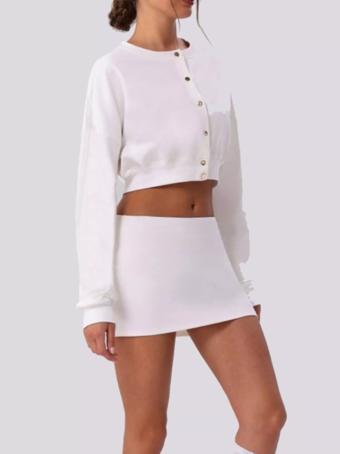 Women's Cropped Button-Down Active Cardigan