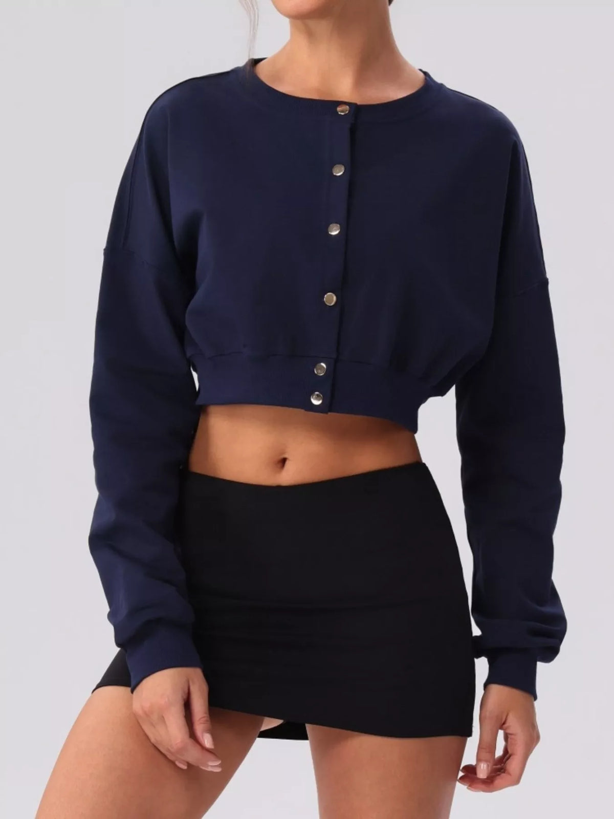 Women's Cropped Button-Down Active Cardigan