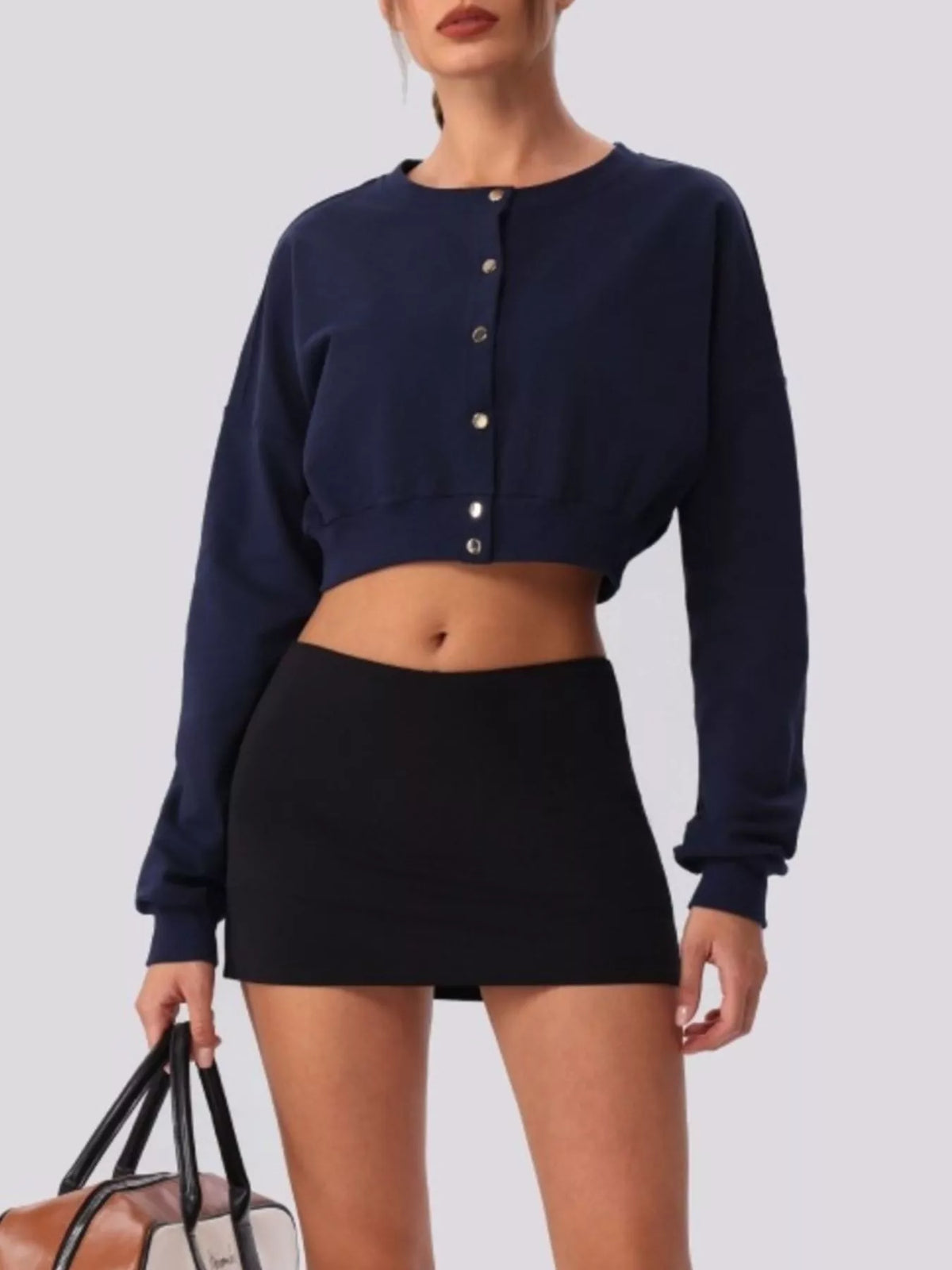 Women's Cropped Button-Down Active Cardigan