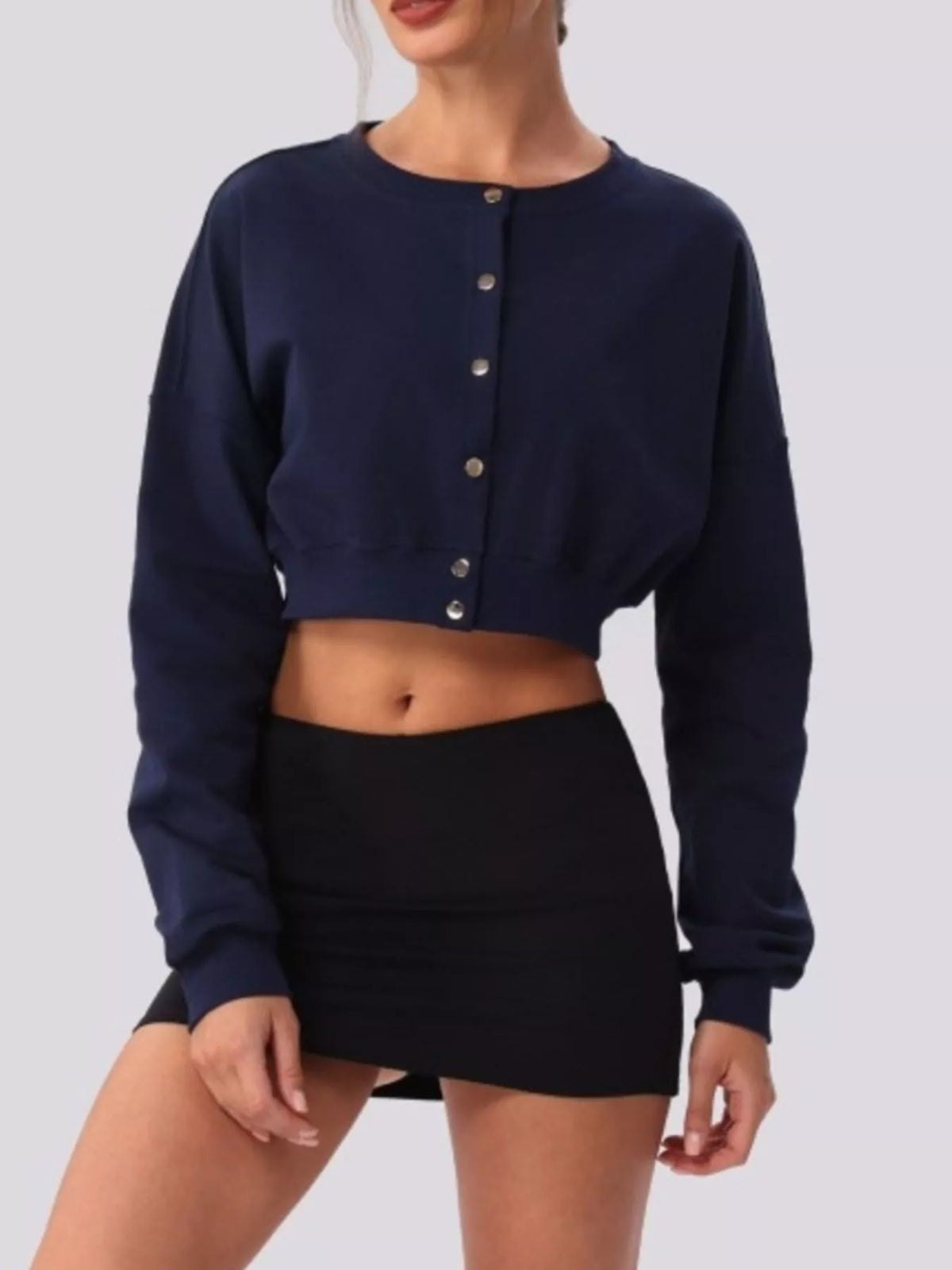 Women's Cropped Button-Down Active Cardigan
