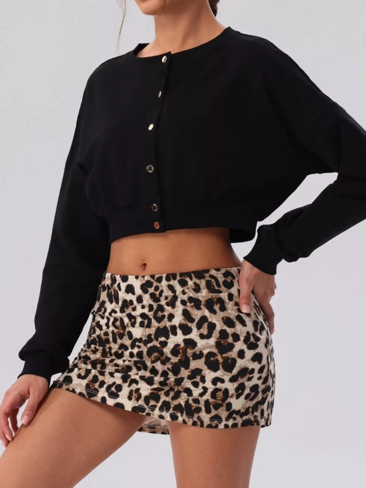 Women's Cropped Button-Down Active Cardigan