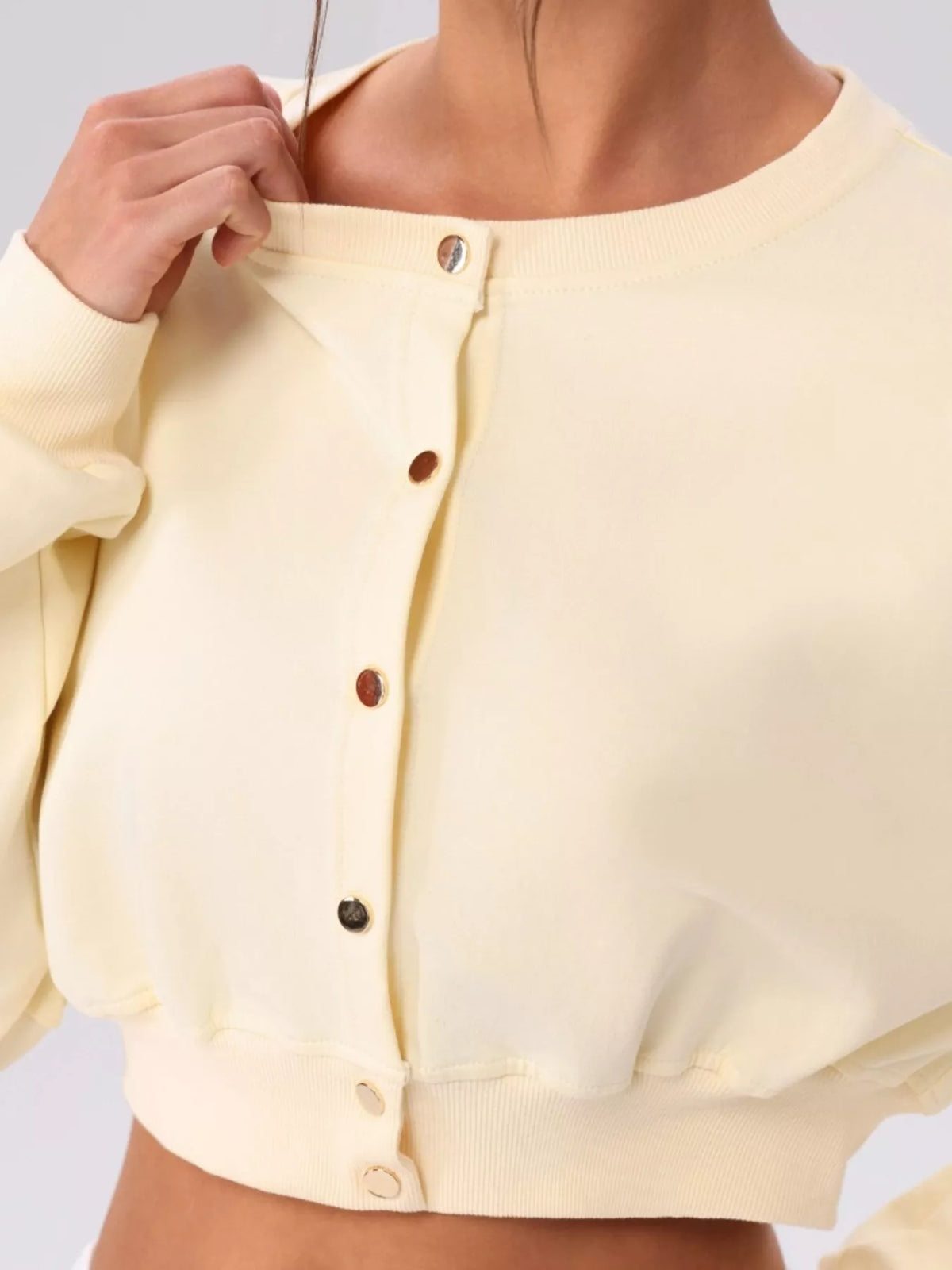 Women's Cropped Button-Down Active Cardigan