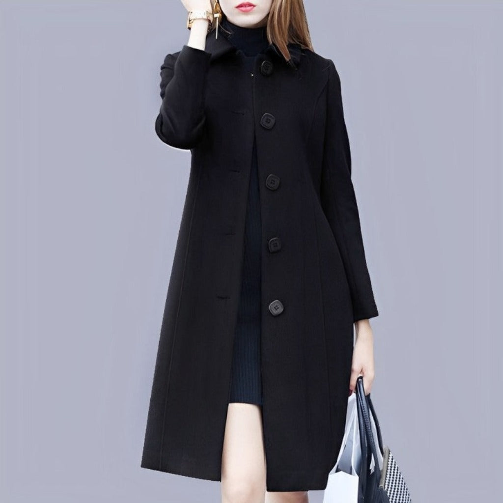 Wool Mid Length Single Breasted Slim Blended Coat | Body Central
