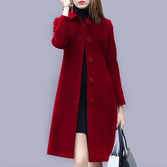 Wool Mid Length Single Breasted Slim Blended Coat | Body Central