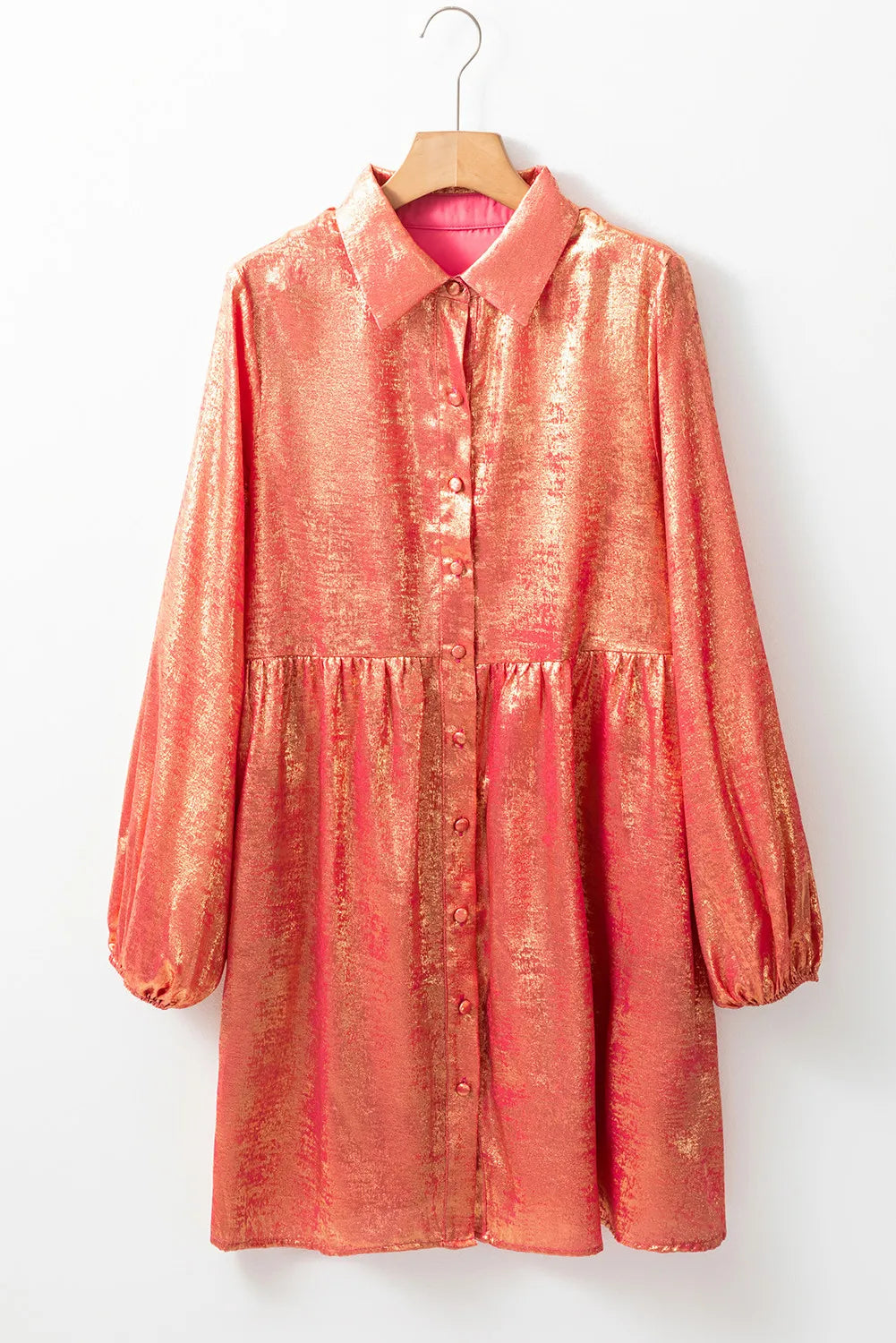 Metallic Sheen Long Sleeve Mini Dress - Body Central Store