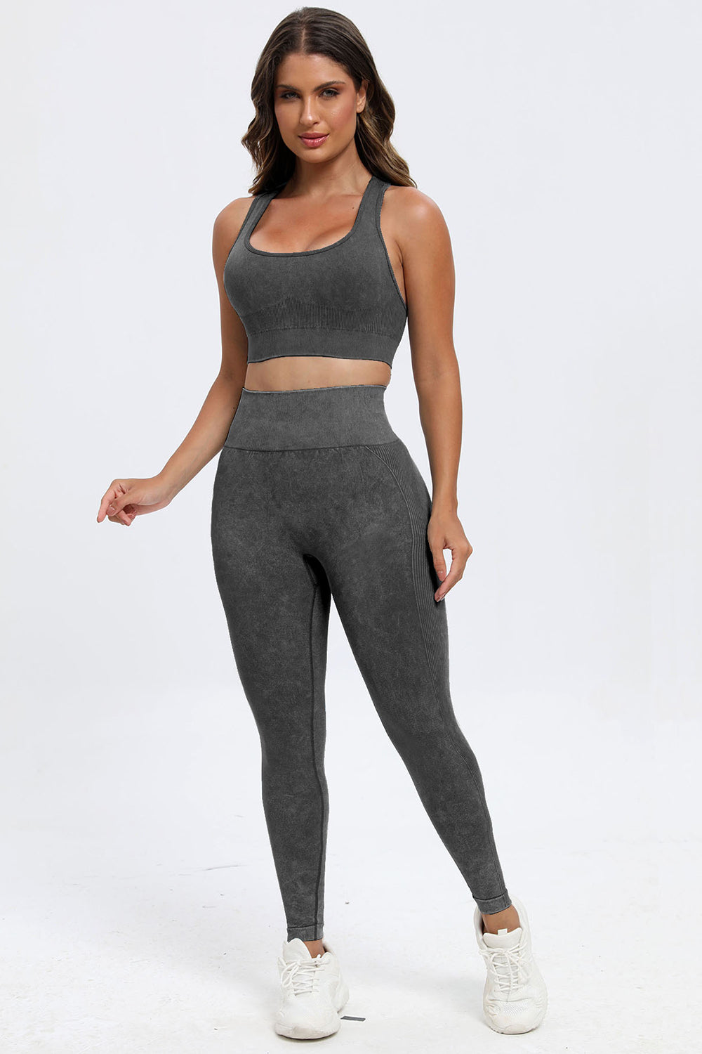 3 Piece Washed Square Neck Wide Strap Active Set - Body Central Store