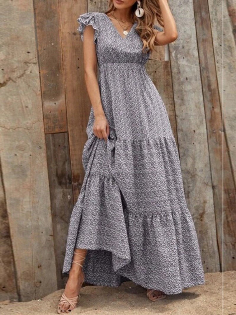 Bohemian High - rise Print Paneled Floral Long Dress - Body Central