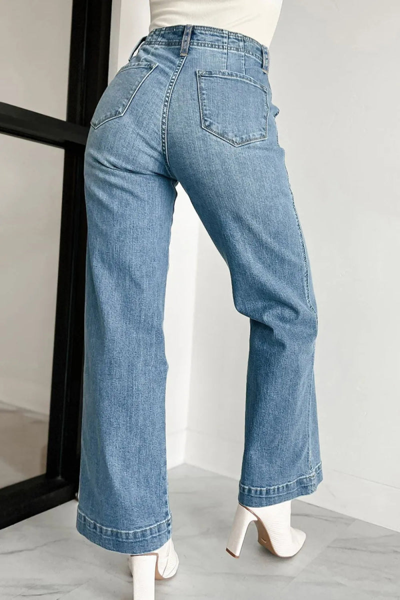 Button Fly High Waist Jeans - Body Central