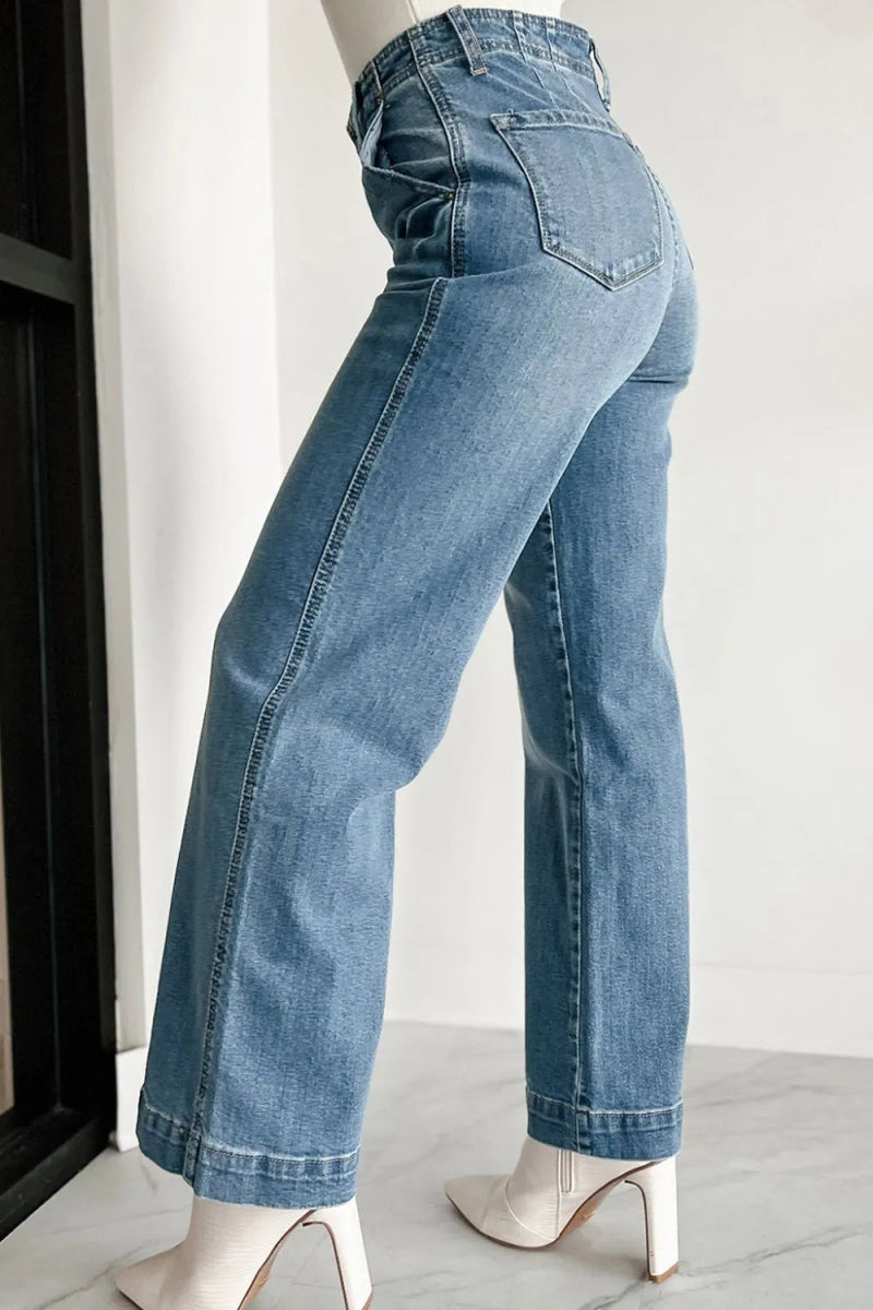 Button Fly High Waist Jeans - Body Central