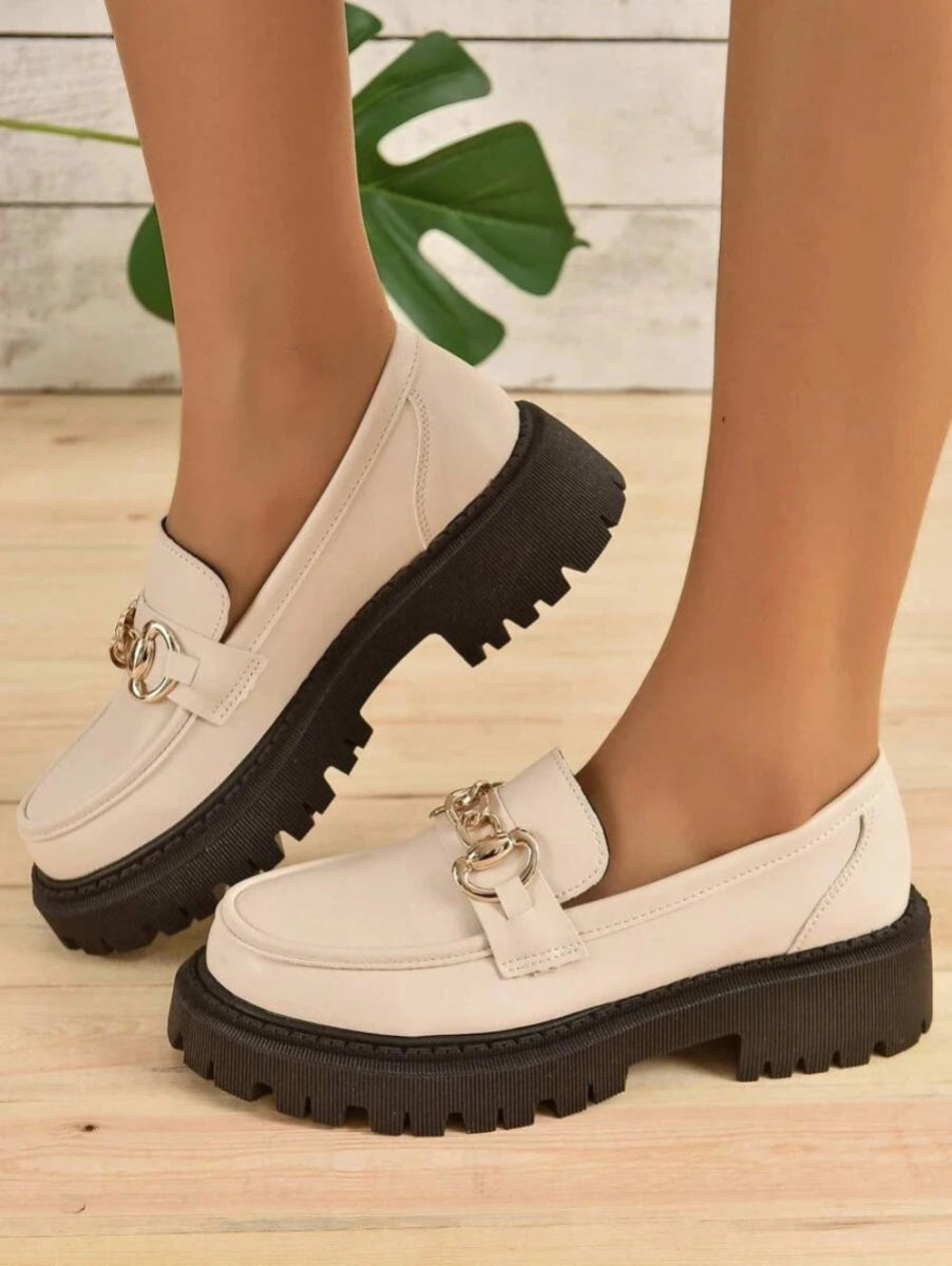 Chain Decor Flatform Loafers - Body Central