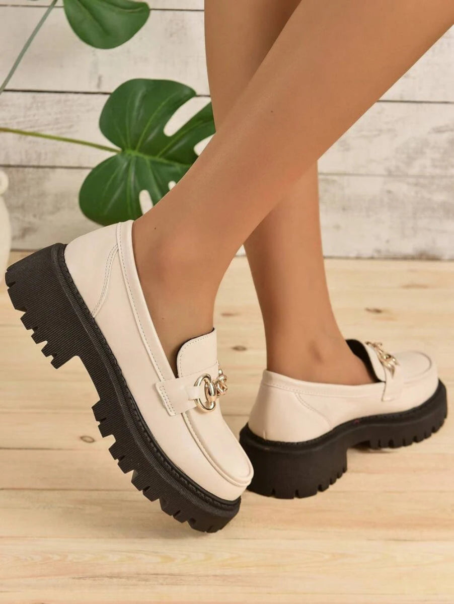 Chain Decor Flatform Loafers - Body Central