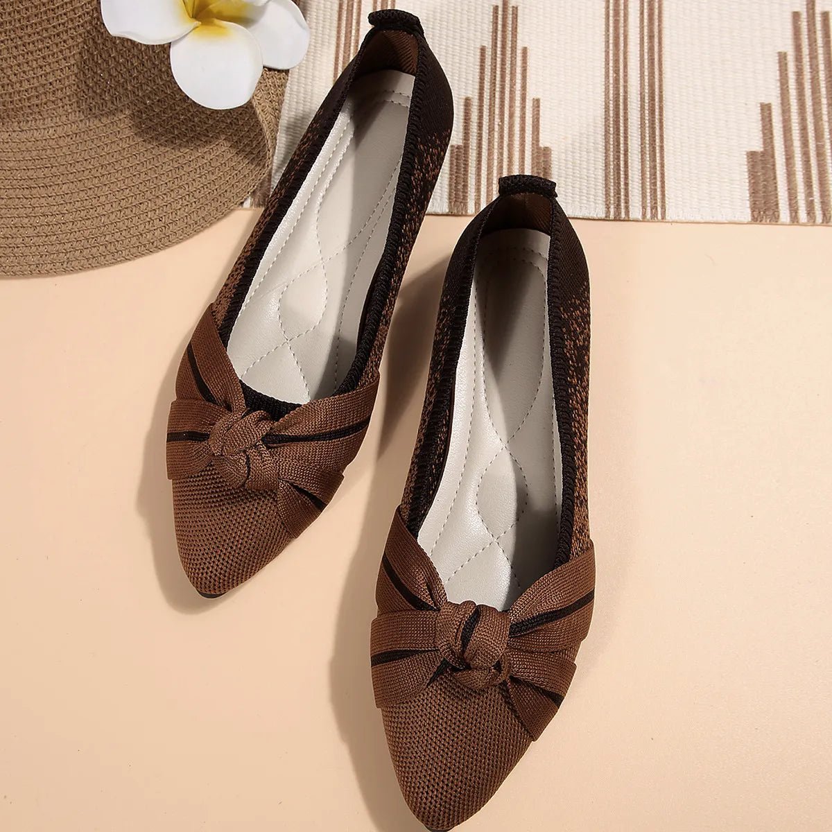 Contrast Point Toe Flats Slip - Ons - Body Central