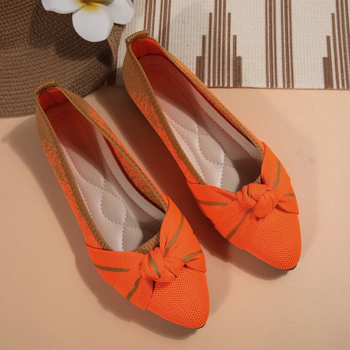 Contrast Point Toe Flats Slip - Ons - Body Central