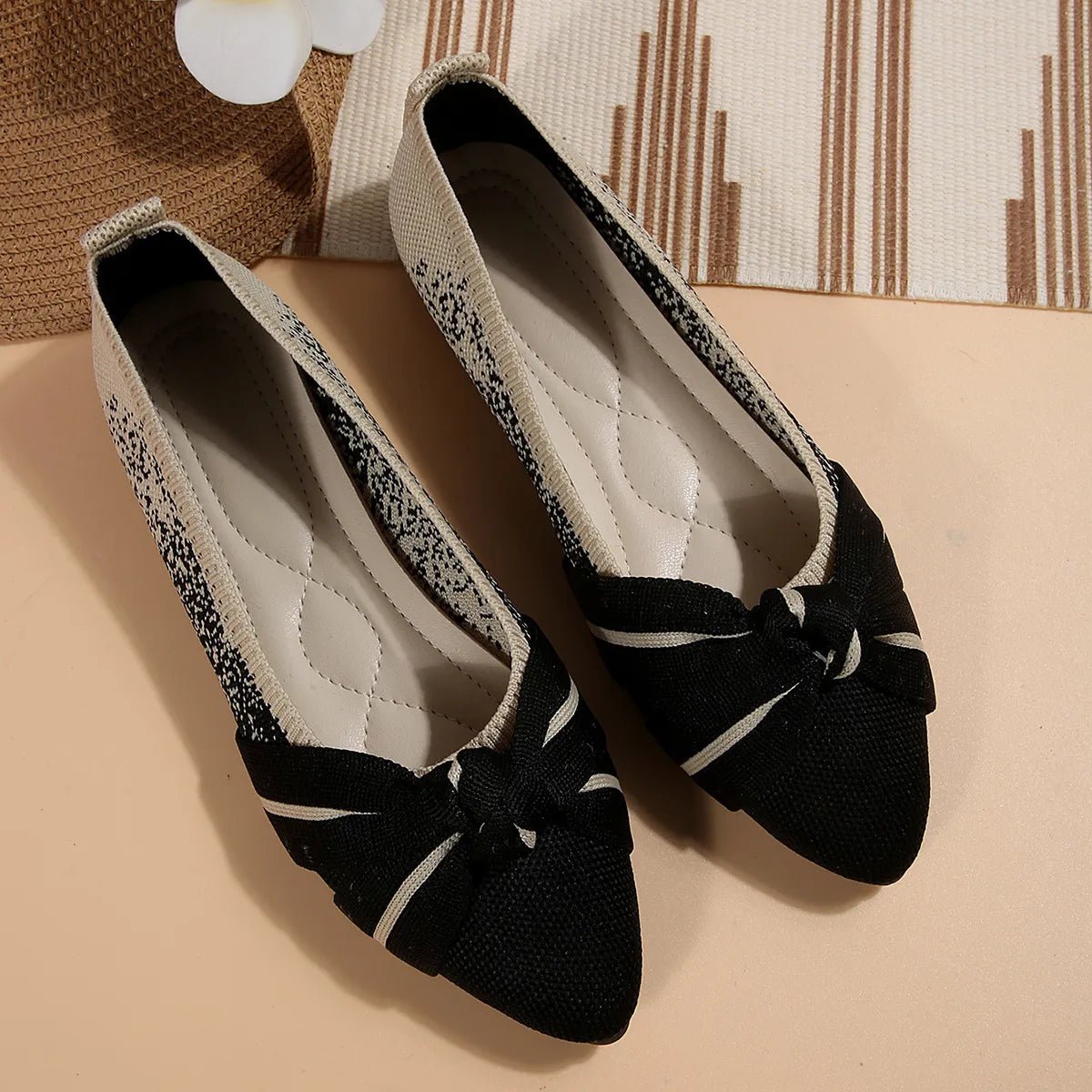 Contrast Point Toe Flats Slip - Ons - Body Central