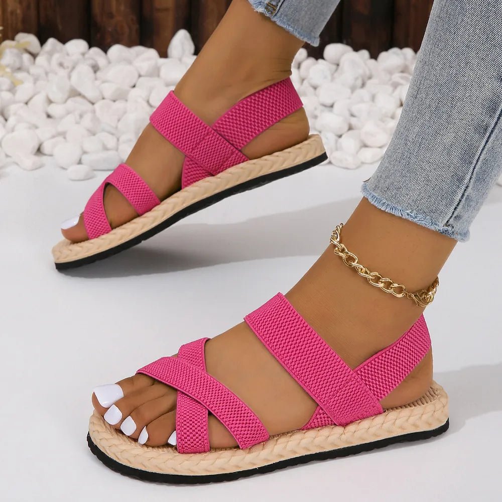 Crisscross Open Toe Flat Sandals - Body Central