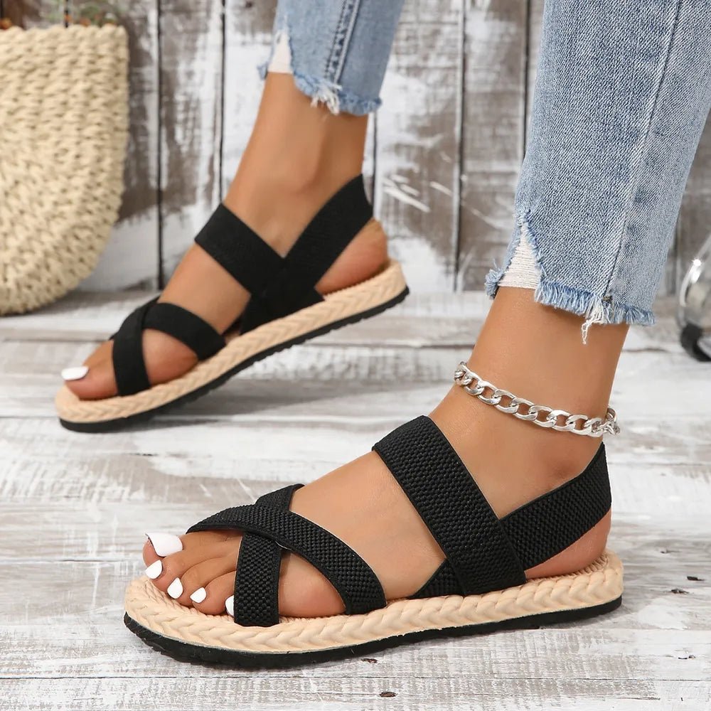 Crisscross Open Toe Flat Sandals - Body Central