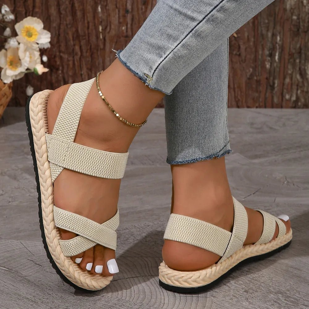 Crisscross Open Toe Flat Sandals - Body Central