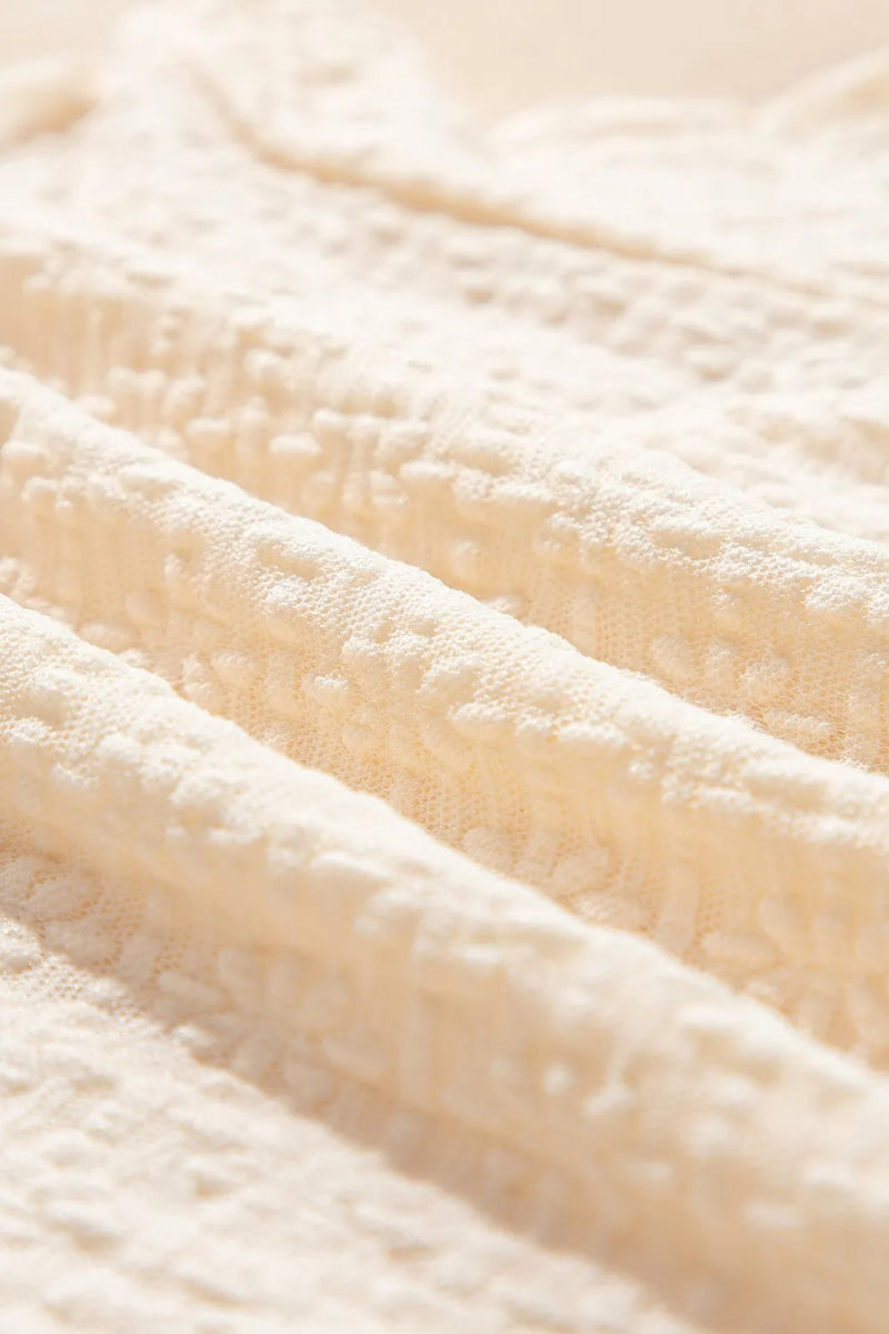 Frill Round Neck Half Sleeve Blouse - Body Central