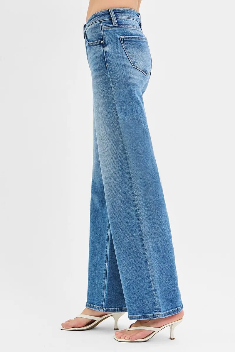 Full Size Low Rise Wide Leg Jeans Plus Size - Body Central