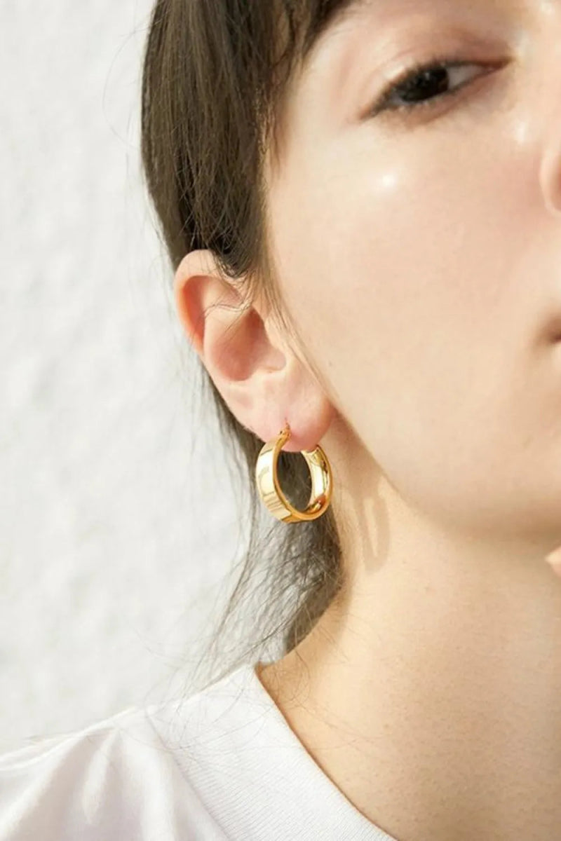 Gold - Plated Brass Huggie Earrings - Body Central