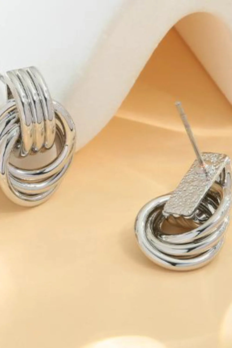 Gold - Plated Knotted Stud Earrings - Body Central