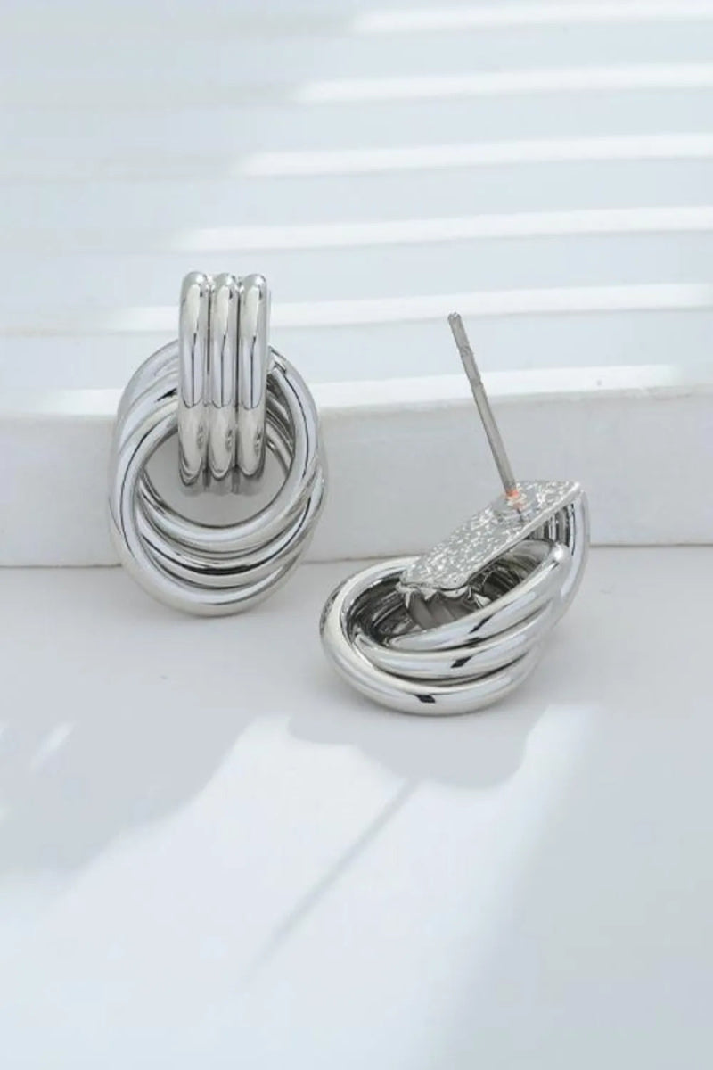 Gold - Plated Knotted Stud Earrings - Body Central