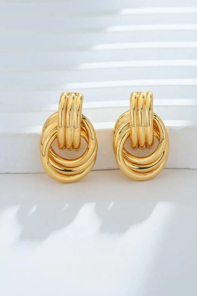 Gold - Plated Knotted Stud Earrings - Body Central