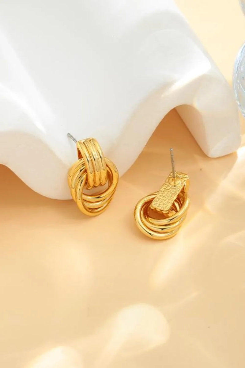 Gold - Plated Knotted Stud Earrings - Body Central