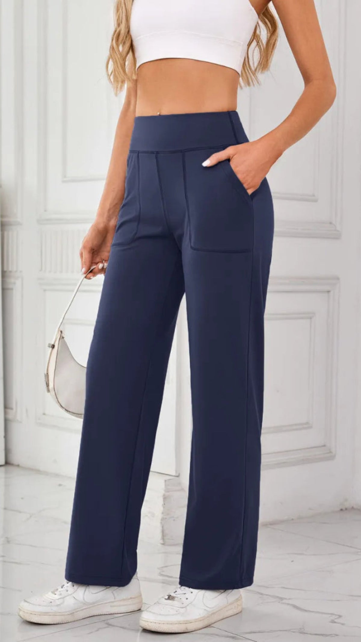 High Waist Active Pants with Pockets - Body Central