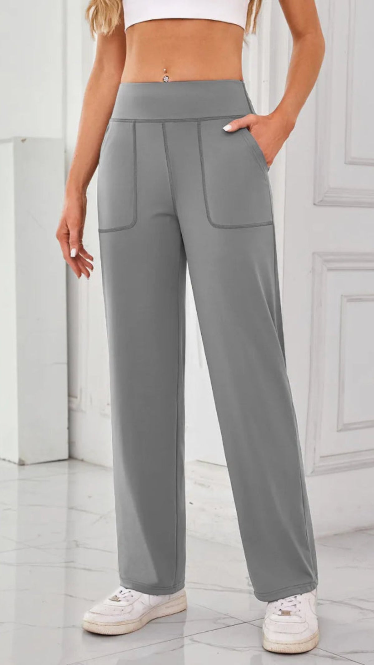 High Waist Active Pants with Pockets - Body Central