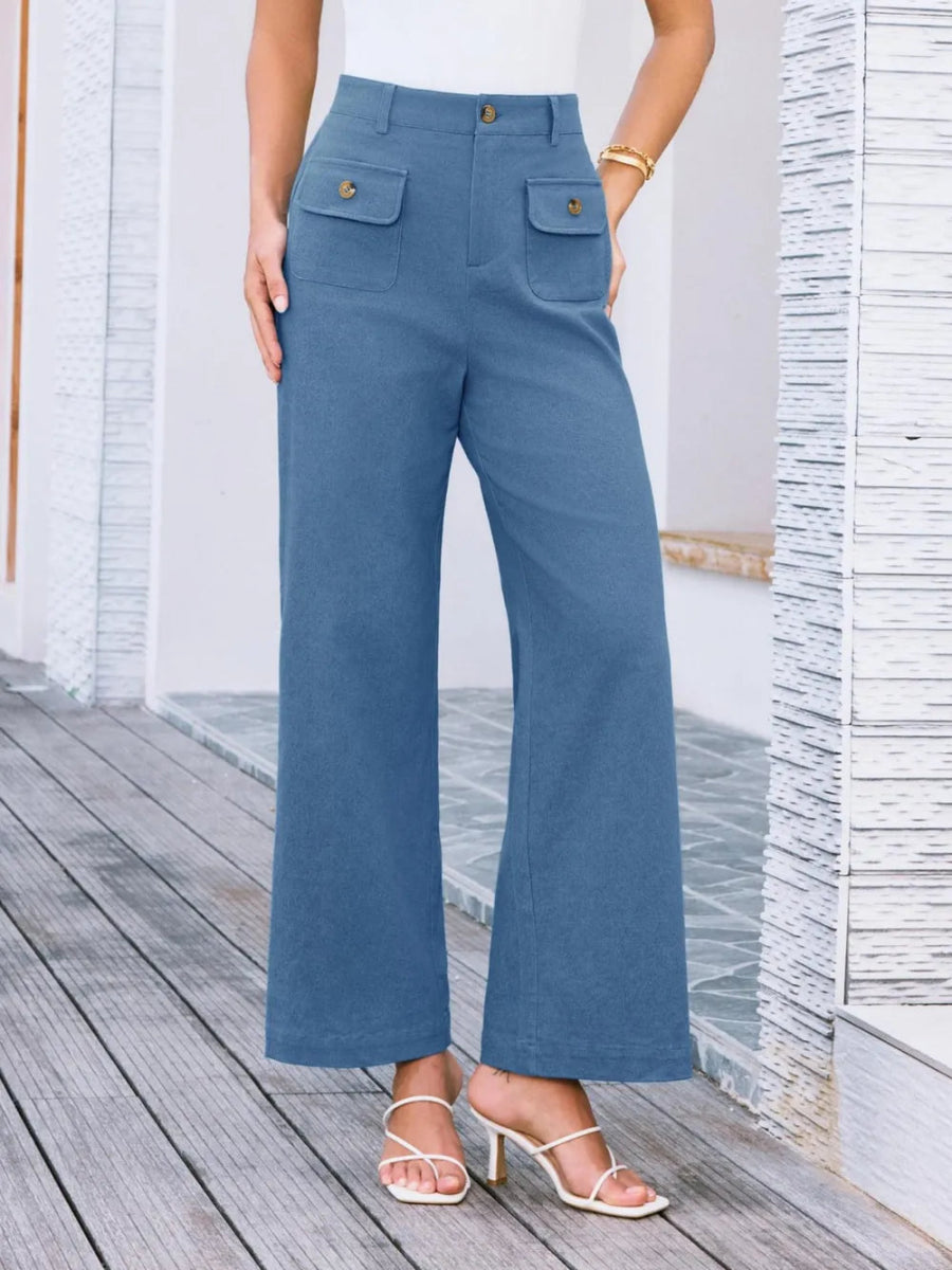 High Waist Wide Leg Pants - Body Central