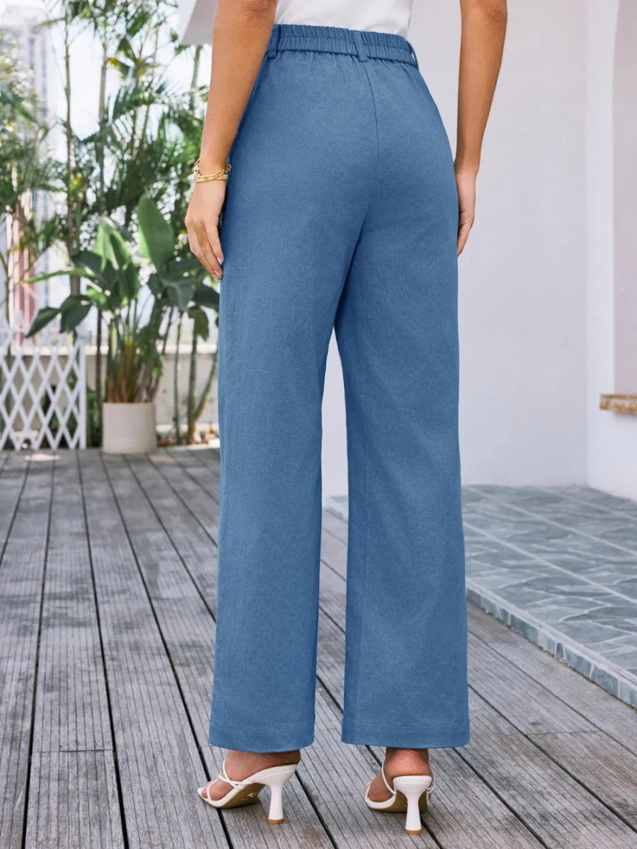 High Waist Wide Leg Pants - Body Central