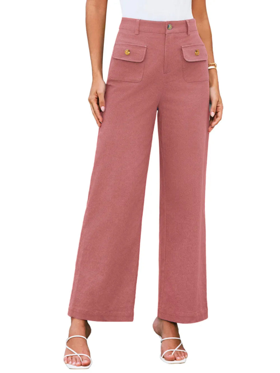 High Waist Wide Leg Pants - Body Central