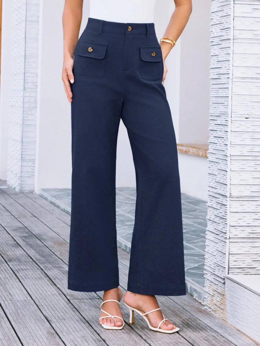 High Waist Wide Leg Pants - Body Central