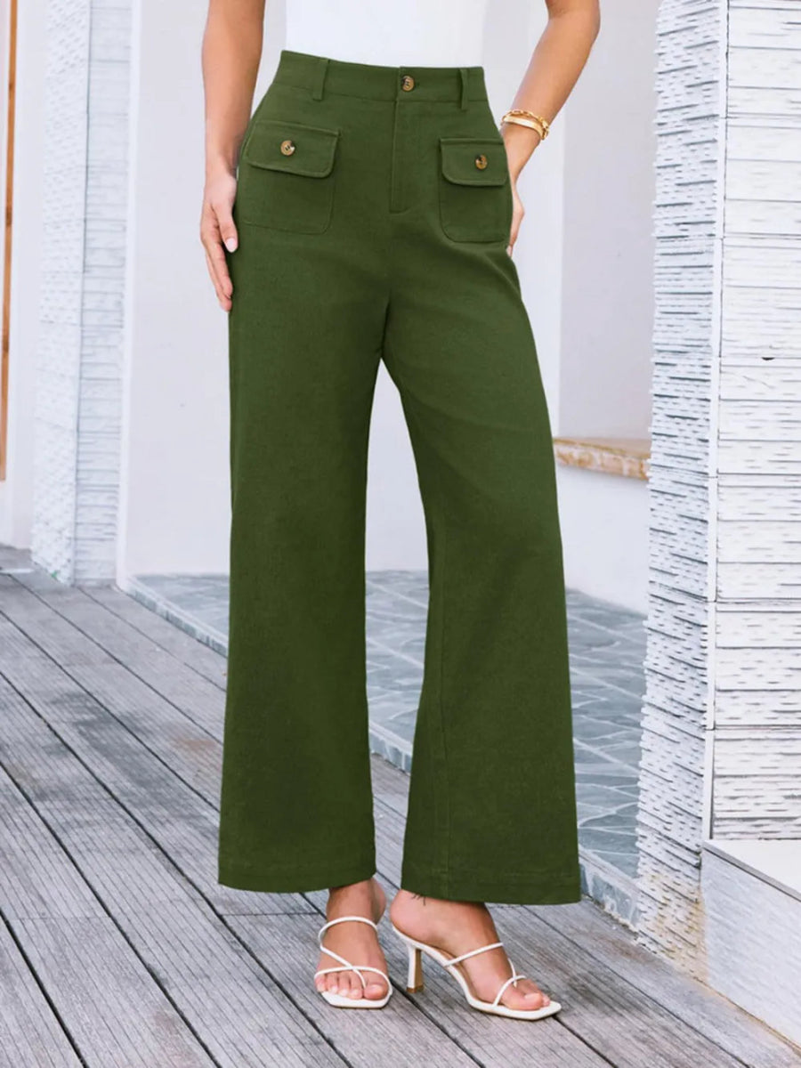 High Waist Wide Leg Pants - Body Central