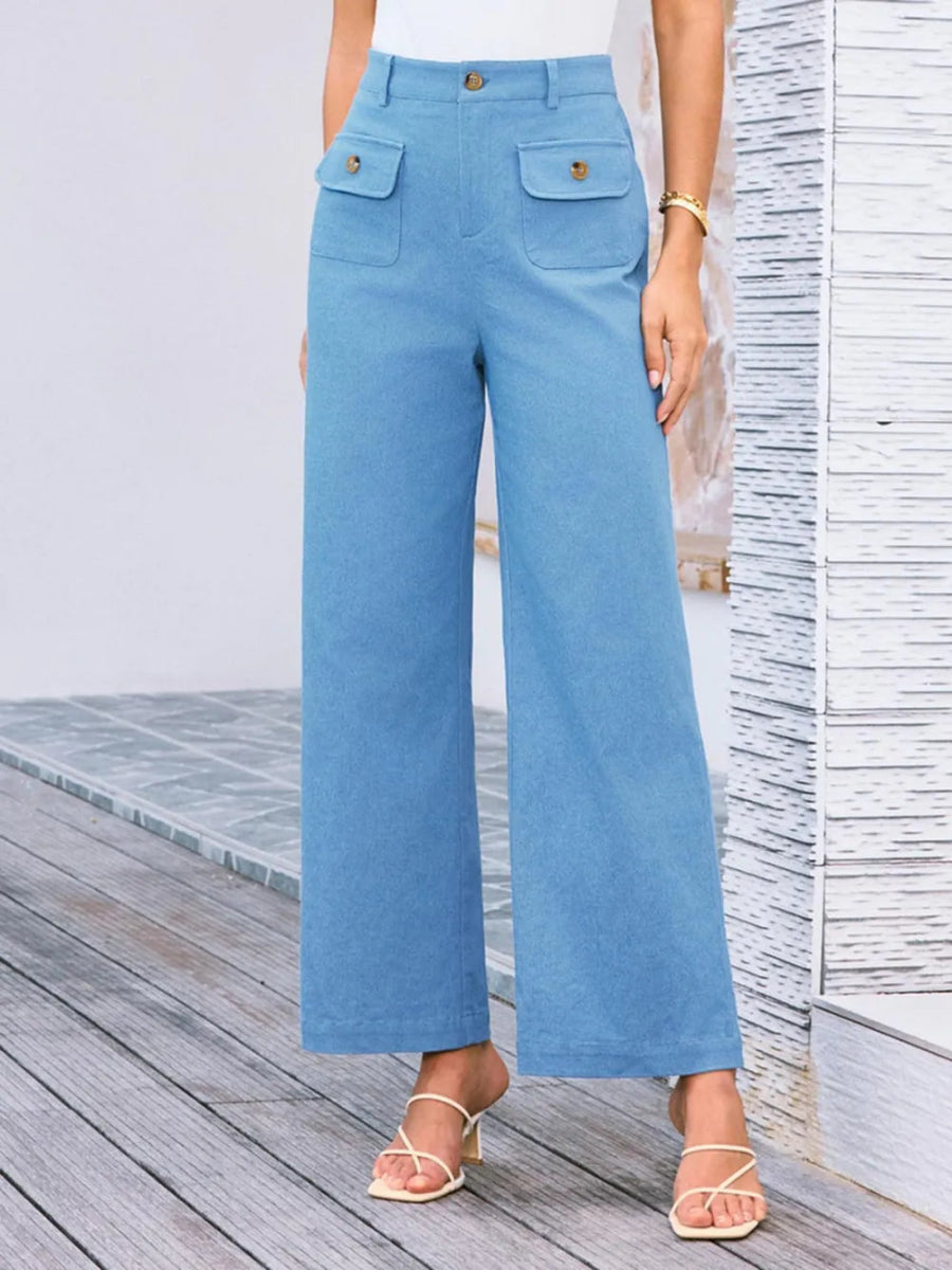 High Waist Wide Leg Pants - Body Central