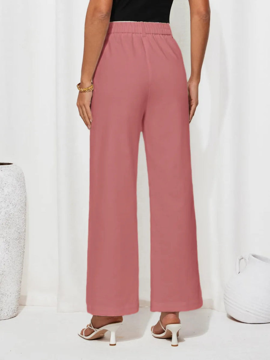 High Waist Wide Leg Pants - Body Central