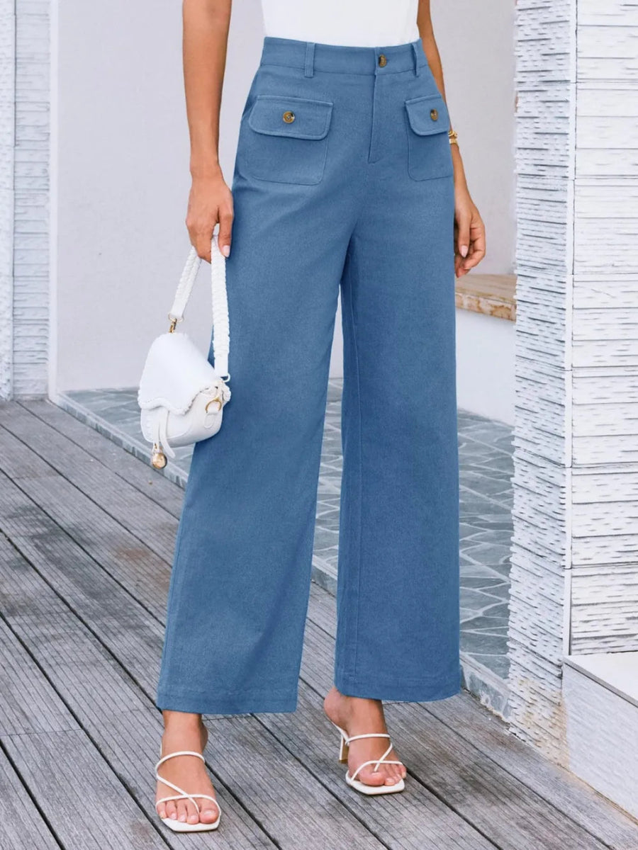 High Waist Wide Leg Pants - Body Central