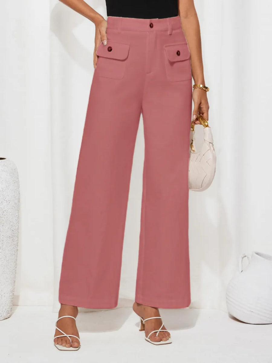 High Waist Wide Leg Pants - Body Central
