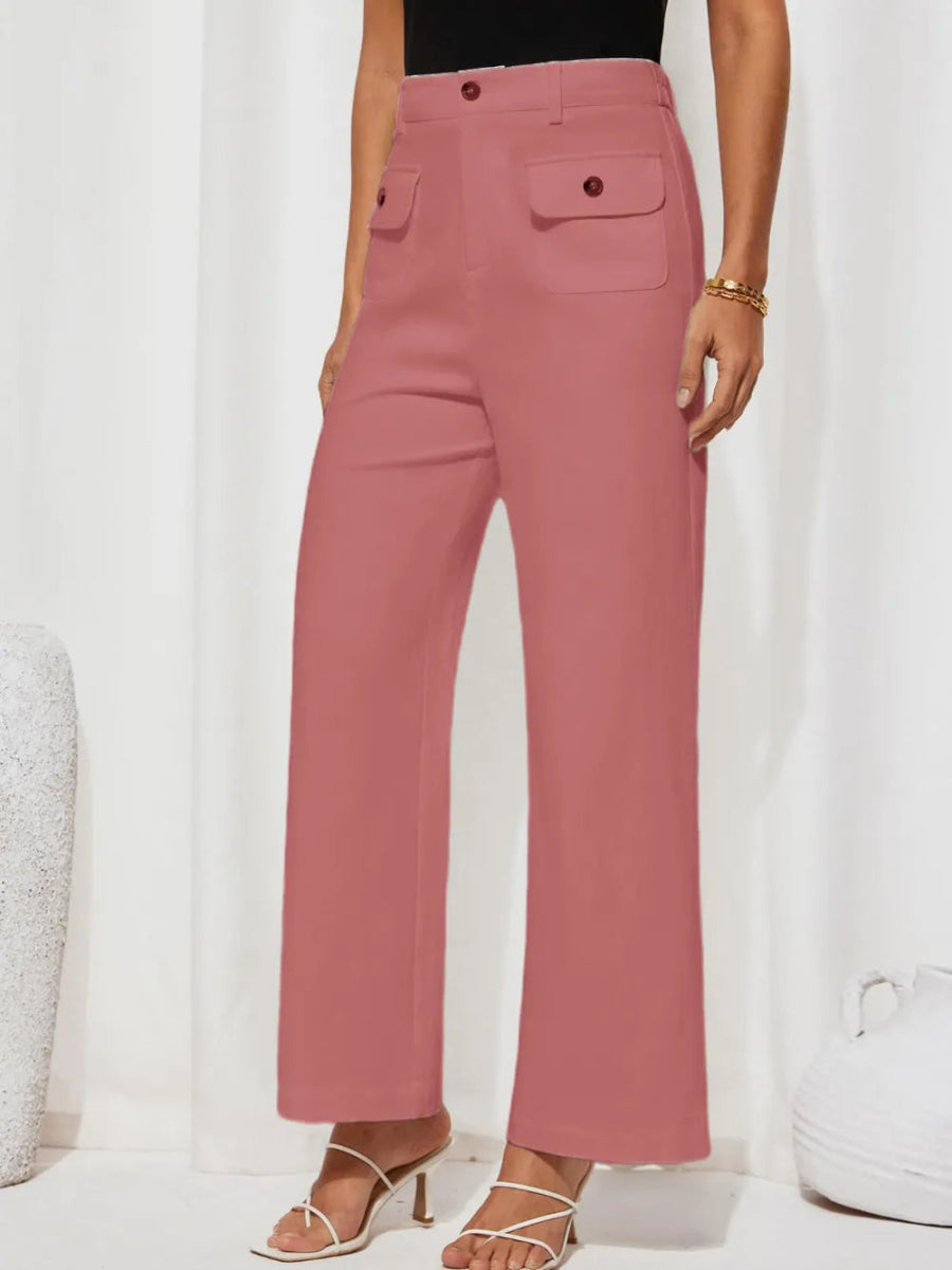 High Waist Wide Leg Pants - Body Central