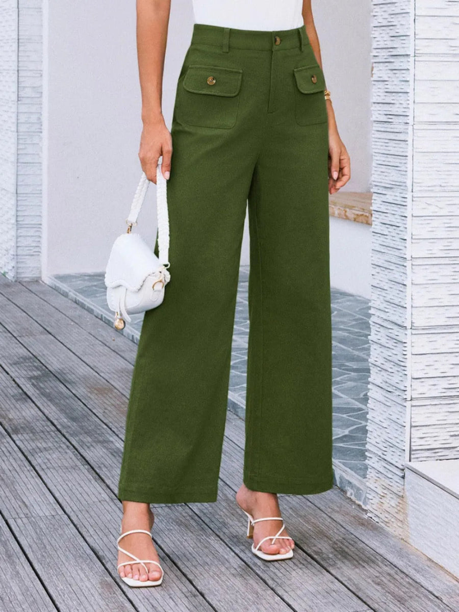 High Waist Wide Leg Pants - Body Central