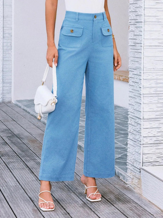 High Waist Wide Leg Pants - Body Central