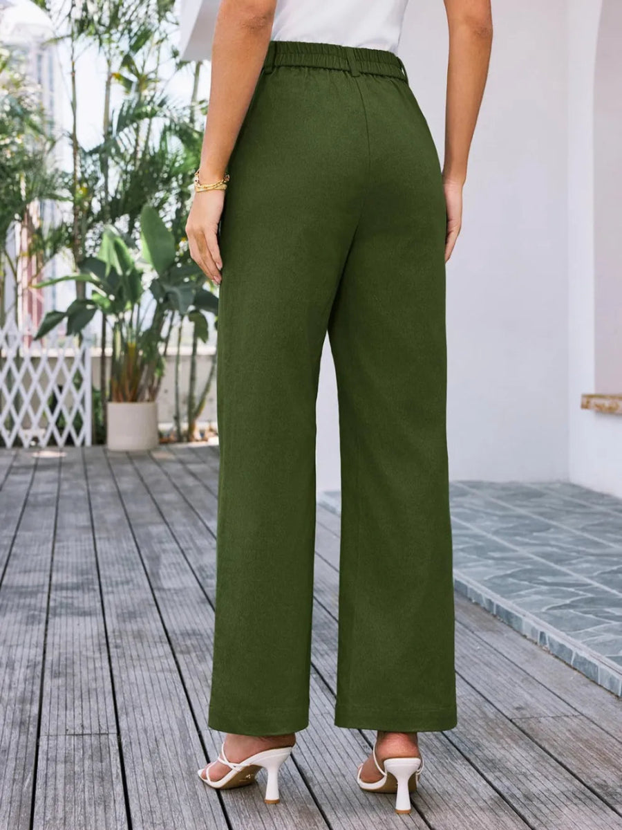 High Waist Wide Leg Pants - Body Central