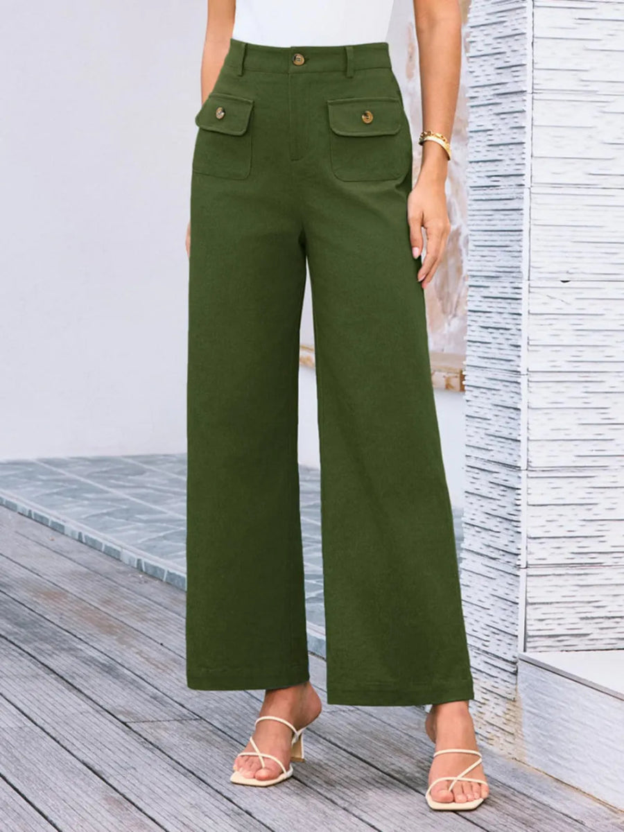 High Waist Wide Leg Pants - Body Central